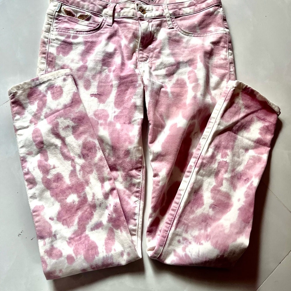Robin's Jean Womens Tie Dye Pink Ladies Jeans - USA